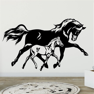 Hoppe med føl - Wallstickers 