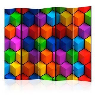 Skærmvæg - Colorful Geometric Boxes II [Room Dividers]