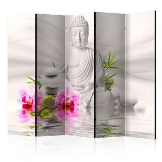 Skærmvæg - Buddha and Orchids II [Room Dividers]