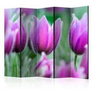 Skærmvæg - Purple spring tulips II [Room Dividers]