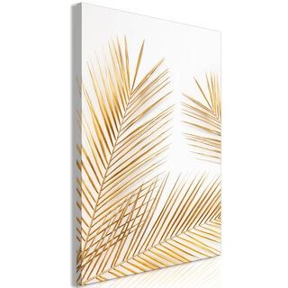 Billede - Golden Palm Leaves (1 Part) Vertical