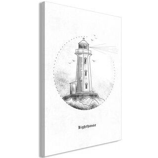 Billede - Black and White Lighthouse (1 Part) Vertical