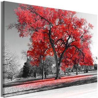 Billede - Autumn in the Park (1 Part) Wide Red