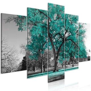 Billede - Autumn in the Park (5 Parts) Wide Turquoise