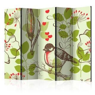 Skærmvæg - Bird and lilies vintage pattern II [Room Dividers]