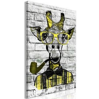 Billede - Giraffe with Pipe (1 Part) Vertical Yellow