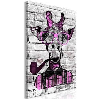 Billede - Giraffe with Pipe (1 Part) Vertical Pink