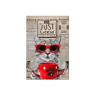 Billede - Cat With Coffee (1 Part) Vertical