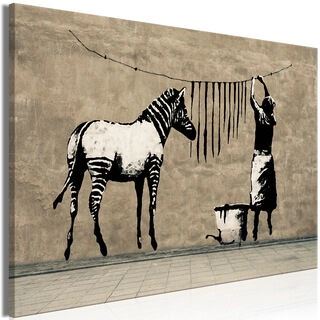 Billede - Banksy: Washing Zebra on Concrete (1 Part) Wide