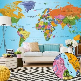 Fototapet - World Map: Colourful Geography II