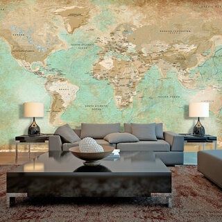 Fototapet - Turquoise World Map II