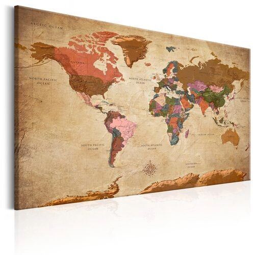 Billede - World Map: Brown Elegance