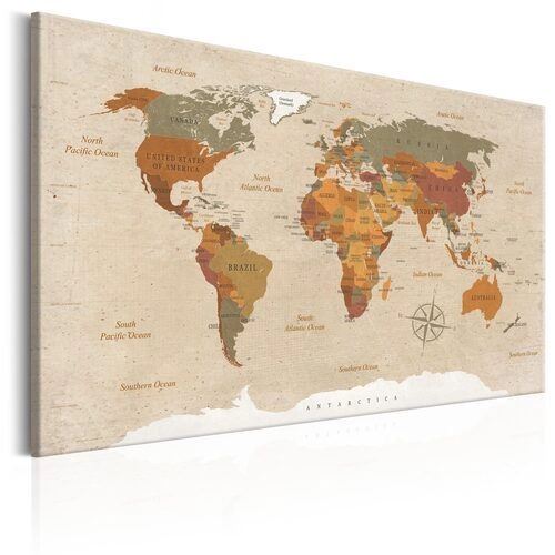 Billede - World Map: Beige Chic