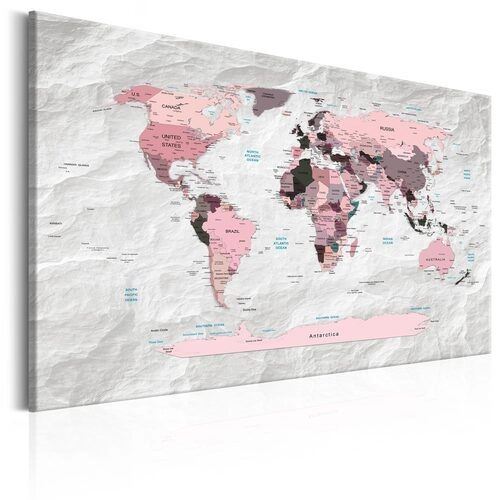 Billede - World Map: Pink Continents