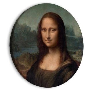 Rundt lærredsprint - Leonardo Da Vinci - Gioconda - Painted Portrait of the Mona Lisa