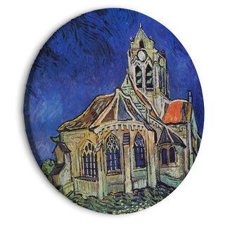 Rundt lærredsprint - The Church at Auvers (Vincent van Gogh)