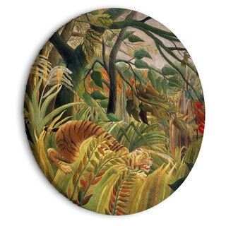 Rundt lærredsprint - Tiger in a Tropical Storm (Henri Rousseau)