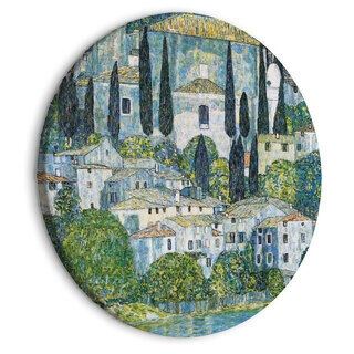 Rundt lærredsprint - Church in Cassone, Gustav Klimt - German Architecture by the River