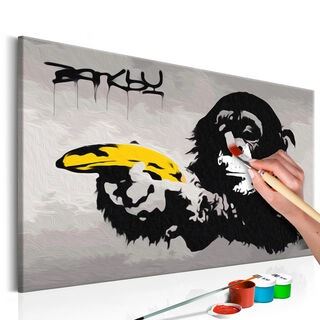 Mal selv billede - Monkey (Banksy Street Art Graffiti)