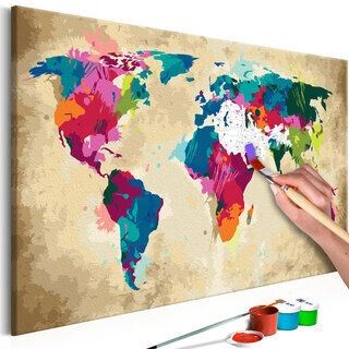 Mal selv billede - World Map (Colourful)