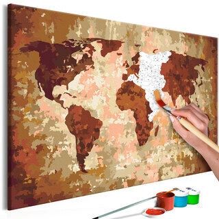 Mal selv billede - World Map (Earth Colours)