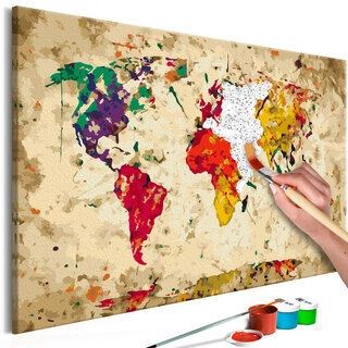 Mal selv billede - World Map (Colour Splashes)