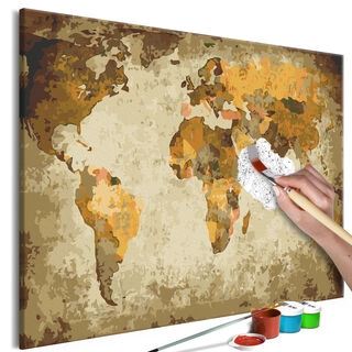 Mal selv billede - Brown World Map