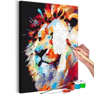 Mal selv billede - Portrait of a Colourful Lion