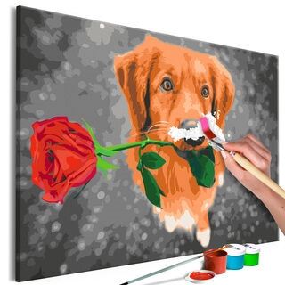 Mal selv billede - Dog With Rose