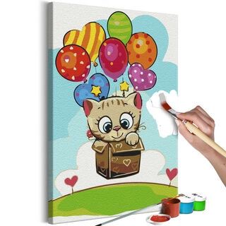 Mal selv billede - Kitten With Balloons