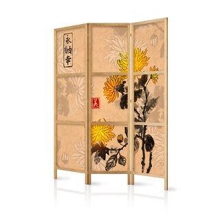 Japansk skærmvæg - Japanese Style: Chrysanthemums [Room Dividers]