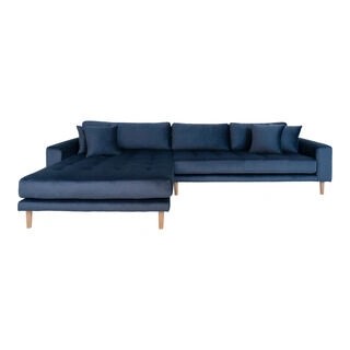 Lido Lounge Sofa - Mørkeblåt Velour Venstrevendt