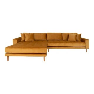 Lido Lounge Sofa - Sennepsgul Velour Venstrevendt