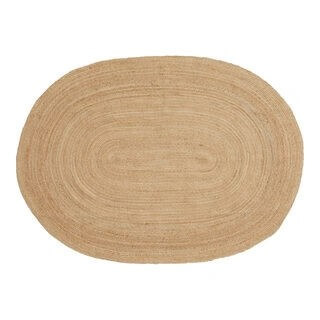 Bombay Tæppe - Tæppe i flettet jute, natur, oval, 140x200 cm