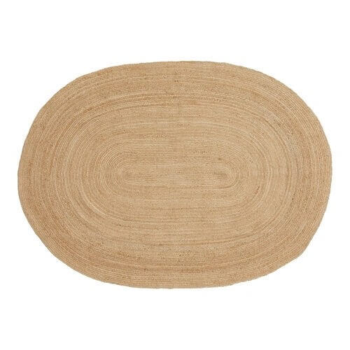 Bombay Tæppe - Tæppe i flettet jute, natur, oval, 140x200 cm