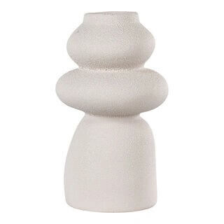 Vase  - Vase i keramik, beige, rund, Ø14,5x26,5 cm