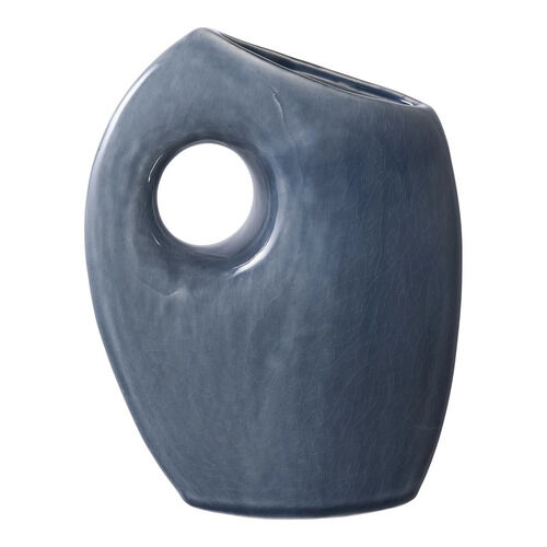 Vase - Vase, keramik, blå 7x14x18 cm