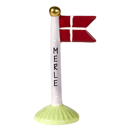 Flag Lyserød/Prikker H: 14cm keramik