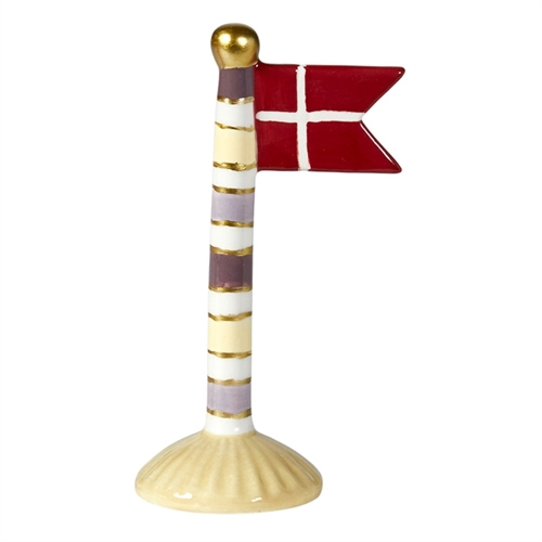 Flag Lyserød/Prikker H: 14cm keramik