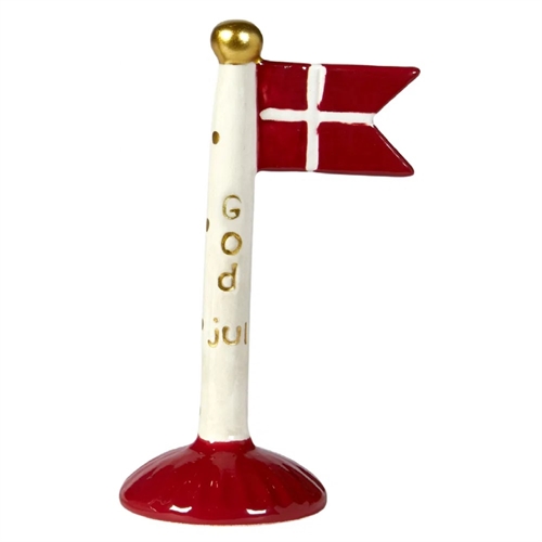 Flag God jul H: 14cm Rød Keramik