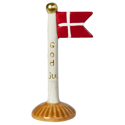 Flag God jul H: 14cm Gul Keramik