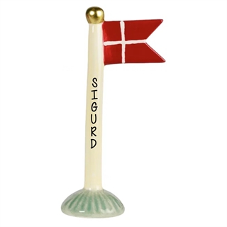 Flag lys med grøn bund H: 19cm