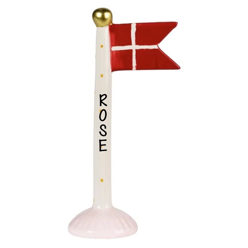 Flag lyserød/striber H: 19cm