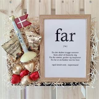 Gavekurv til far "Definition Plakat og keramik flag"