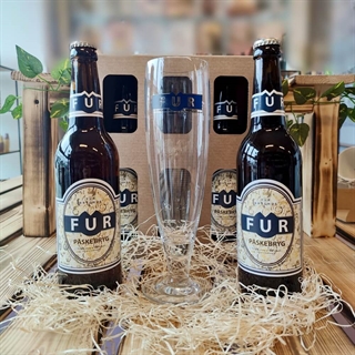 Gaveæske med 2 x FUR Påskebryg + Ølglas