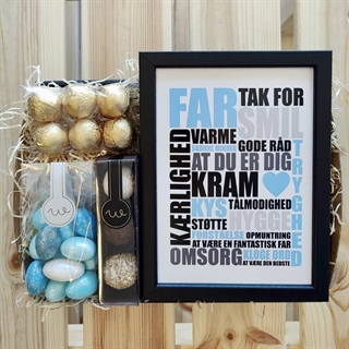 Gavekurv til en Far med Plakat og chokolade