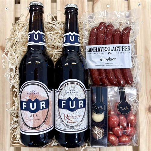 Gavekurv med 2 Fur øl Classic, Pilsner og lakrids 