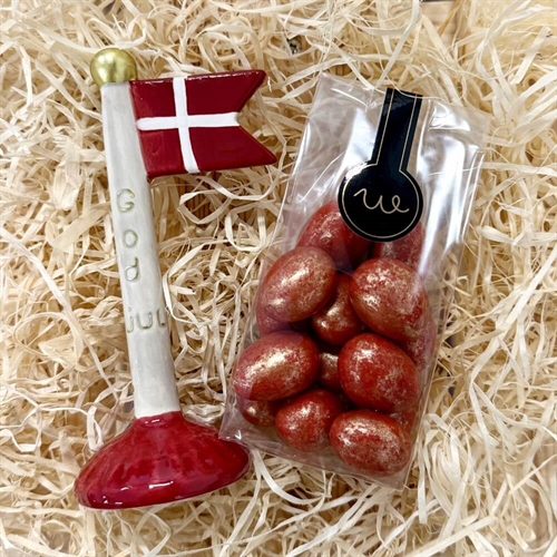 Lille gave med tillykke flag - Lyserød