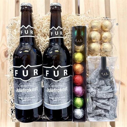 Gavekurv med 2 Fur øl Classic, Pilsner og lakrids 