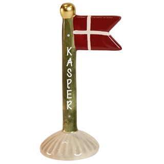 Flag Grøn/prikker H: 14cm keramik